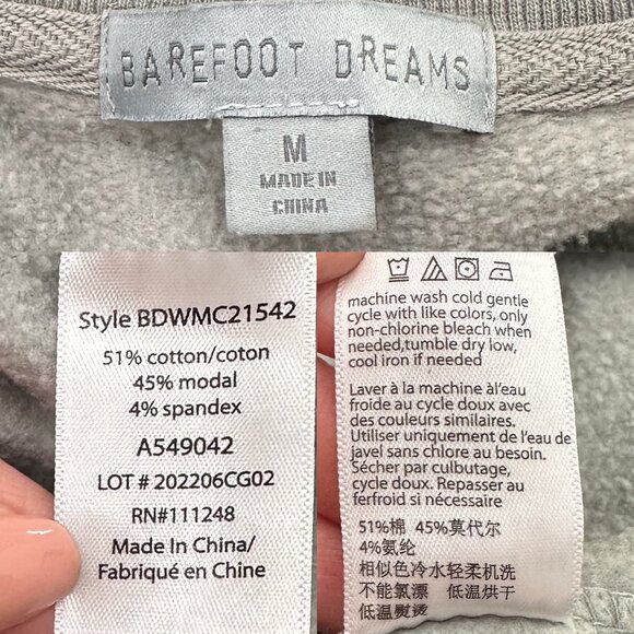 Barefoot Dreams MC Half Zip Long Sleeve Pullover Sweatshirt in Meadow Green Sz M - Picture 7 of 16